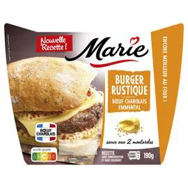 MARIE Burger rustique boeuf charolais emmental 190g