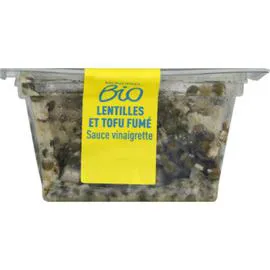 MONOPRIX BIO Lentilles et tofu fumé sauce vinaigrette bio 200g