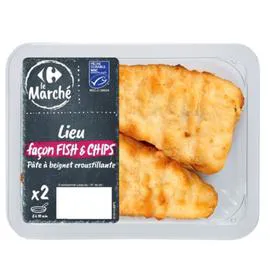 CARREFOUR Lieu façon Fish & Chips 200g