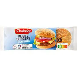 CHABRIOR Pains à burgers classiques 330g