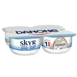 DANONE Yaourt skyr nature 0% MG 4x100g