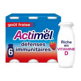 DANONE, ACTIMEL Yaourt à boire fraise 6x100g
