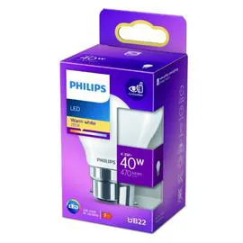 PHILIPS Ampoule LED B22 Globe Blanc-chaud 40W x1 l'unité