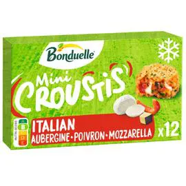 BONDUELLE Mini crousty italian aubergine courgette mozzarela 240g
