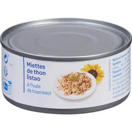  Miettes de thon listao à l'huile de tournesol 104g