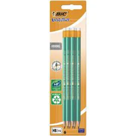 BIC Crayon à papier Evolution HB - Gomme x6 x6