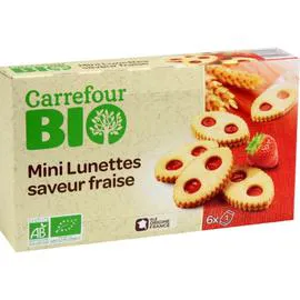 CARREFOUR BIO Biscuits bio mini lunettes fraise 156g