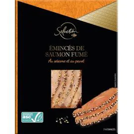 CARREFOUR SELECTION Saumon fumé émincés sésame et pavot 100g
