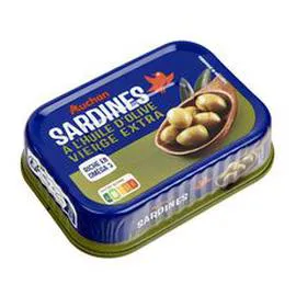 AUCHAN Sardines à l'huile d'olive vierge extra 135g