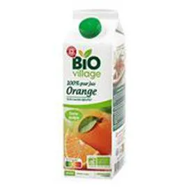 MARQUE REPÈRE, BIO VILLAGE Pur jus d'orange Bio sans pulpe 1l