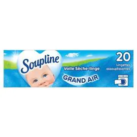 SOUPLINE Adoucissant Voile Sèche Linge Grand Air x20