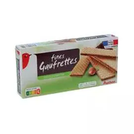 AUCHAN Gaufrettes fourrées au chocolat noisettes 160g