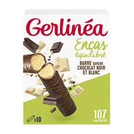 GERLINÉA Barre chocolat noir et blanc x10 310g
