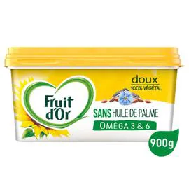 FRUIT D'OR Margarine doux Oméga 3 et 6 sans huile de palme 900g