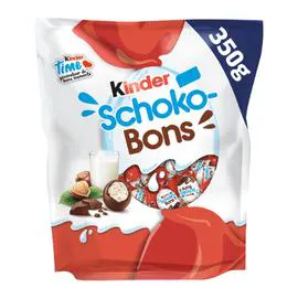 KINDER, SCHOKO-BONS Bonbons de chocolat au lait fourrés lait et noisettes 350g