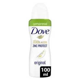 DOVE Déodorant Zero % Alcool Zinc Protection Original 100ml