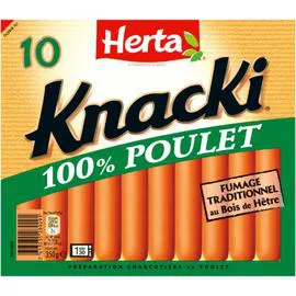 HERTA, KNACKI Saucisses 100% poulet 350g