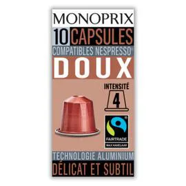 MONOPRIX Capsules de café Doux 50g