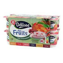 MARQUE REPÈRE, DÉLISSE Yaourts aux fruits Panaché de fruits 16x125g