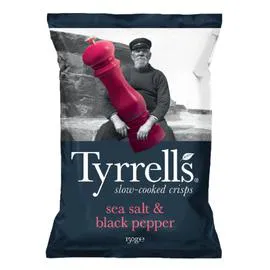 TYRRELL'S Chips sel de mer/poivre noir 150g