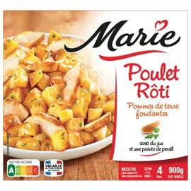 MARIE Plat cuisiné poulet rôti pommes de terre 900g