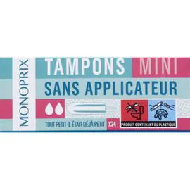 MONOPRIX Tampons mini sans applicateur l'unité