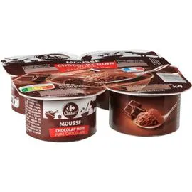CARREFOUR CLASSIC' Mousse chocolat noir 4x60g