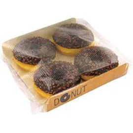 NOTRE SÉLECTION Donuts glaçage au cacao et décor au chocolat au lait - x4 232g