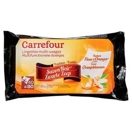 CARREFOUR Lingette Multi-Usages Savon Noir x40 