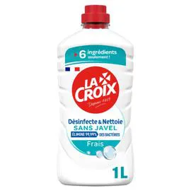 LA CROIX Nettoyant Ménager Multi Surfaces Désinfectant Sans Javel Frais 1l
