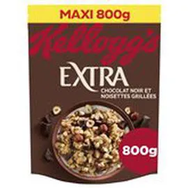 KELLOGG'S, EXTRA Céréales Chocolat Noir Noisettes 800g