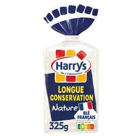 HARRYS Pain de mie 100% mie longue conservation nature sans croûte 325g