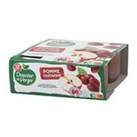 MARQUE REPÈRE, DOUCEUR DU VERGER Compotes Pomme Châtaigne 4x100g