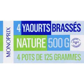 MONOPRIX Yaourts brassés nature 500g