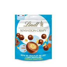 LINDT, SENSATION CRISPY Chocolat Céréales Soufflées Lait 140g