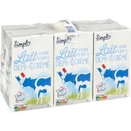 CARREFOUR SIMPL Lait demi-écrémé 6x1l