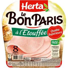 HERTA Jambon blanc à l'étouffé Le Bon Paris 340g