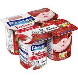 PÂTURAGES Frutimax - Yaourt fraise avec morceaux de fruits 500g