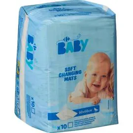 CARREFOUR BABY Matelas à langer jetables 60x60 cm x10