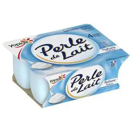 YOPLAIT, PERLE DE LAIT Yaourt nature 4x125g