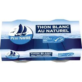 PETIT NAVIRE Thon Blanc MSC Au naturel 2x56g