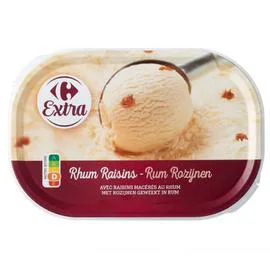 CARREFOUR EXTRA Glace rhum raisins 500g