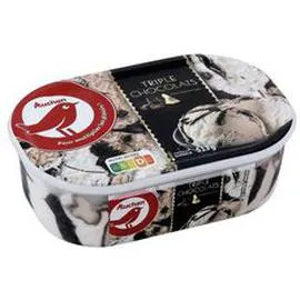 AUCHAN Glace aux 3 chocolats 513g