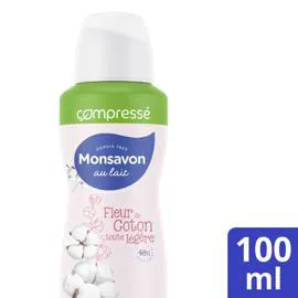 MONSAVON Déodorant lait coton compressé anti-transpirant 100ml