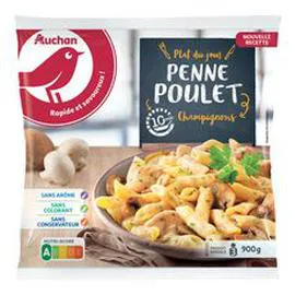 AUCHAN Penne au poulet champignons 900g