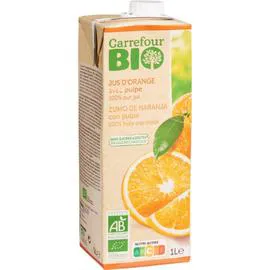 CARREFOUR BIO Jus d'orange bio avec pulpe 1l