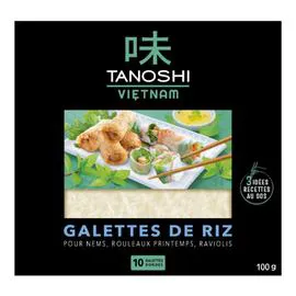 TANOSHI Galettes de riz Vietnam x10 100g