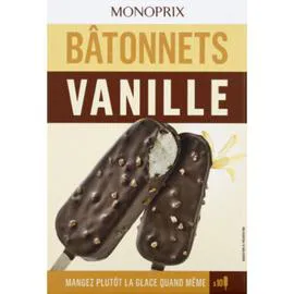 MONOPRIX Bâtonnets Vanille 386g