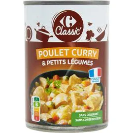 CARREFOUR CLASSIC' Plat cuisiné poulet curry petits légumes 400g