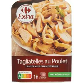 CARREFOUR EXTRA Plat cuisiné Tagliatelles poulet champignons 300g